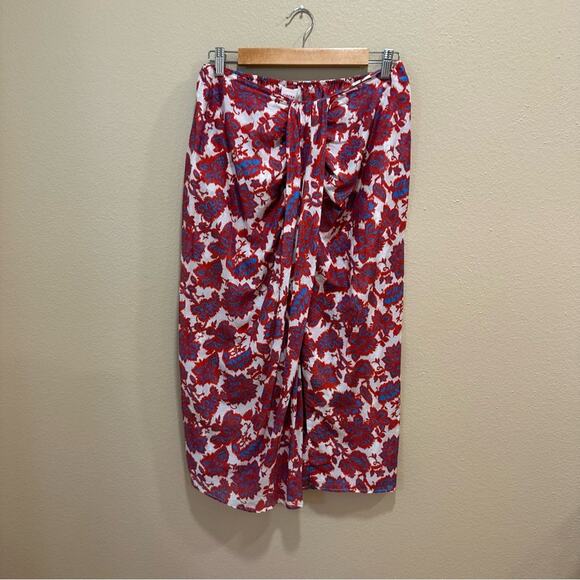 NWT Tuckernuck Xirena Red Blue Cotton Silk Maxi Skirt Large - Picture 10 of 12